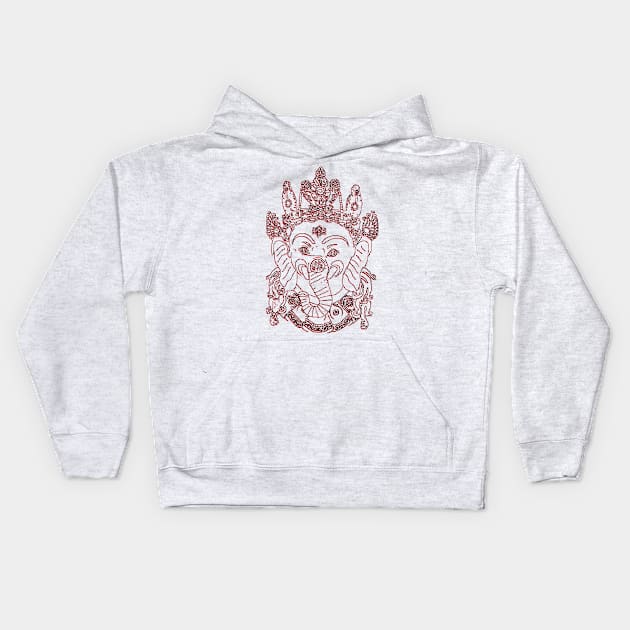 गणेश ganesh indian elephant hindu Kids Hoodie by 4rpixs